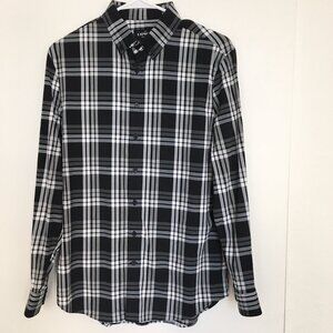 Express Men's Slim Performance Moisture-Wicking Stretch Button Down Plaid Shirt